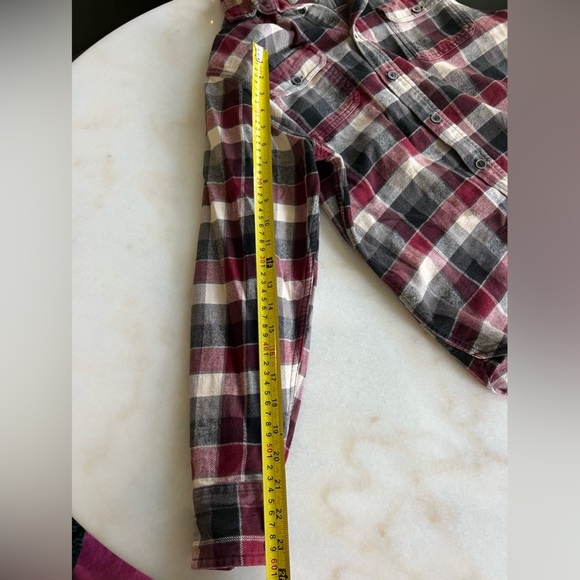 Red Black Flannel Jacket Western Cozy Soft Country Style Long Sleeve Button Down - Picture 8 of 8
